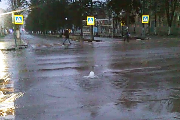 В г. Шахты образовался «фонтан» в 30 метрах от Администрации города [Видео]
