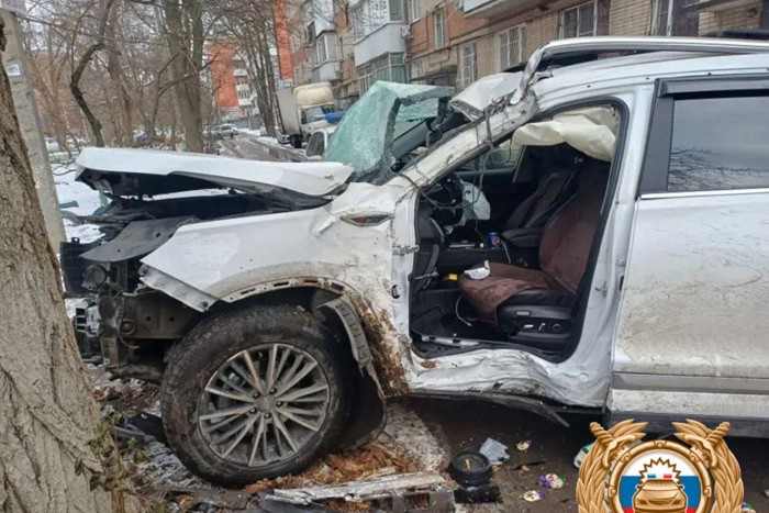 Пострадал водитель в Ростове: Chery Tiggo 8 протаранил дерево и авто