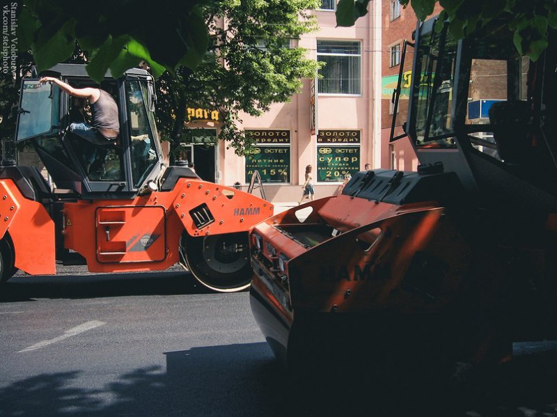 Укладка асфальта в городе Шахты, пр-т Победа Революции - Шахты