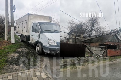 Фургон снес столб в поселке Каменоломни и оставил район без света