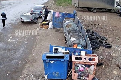 В г. Шахты нарушитель сам убрал мусор с контейнерной площадки