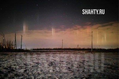 Световые столбы: редкое явление в Ростовской области