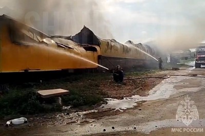 На маркинской птицефабрике потушили пожар в Ростовской области