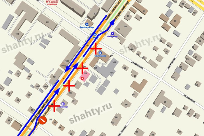 В Шахтах на 5 дней ограничат движение на участке переулка Комиссаровский