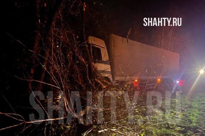 На дороге Шахты — Цимлянск фура врезалась в дерево из-за приступа у водителя